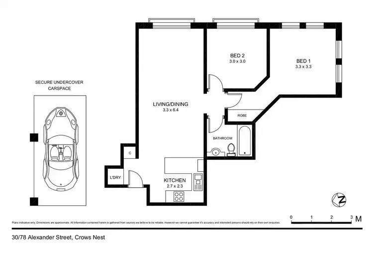 Floorplan of Homely apartment listing, 30/78-80 Alexander Street, Crows Nest NSW 2065