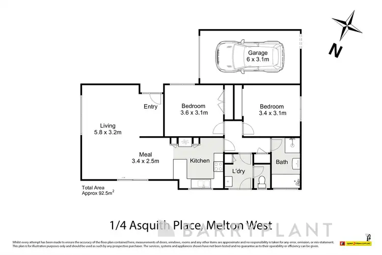 Floorplan of Homely unit listing, 1/4 Asquith Place, Melton West VIC 3337