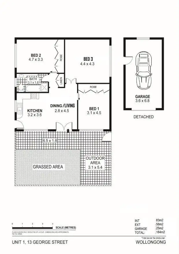 Floorplan of Homely unit listing, 1/13 George Street, Wollongong NSW 2500