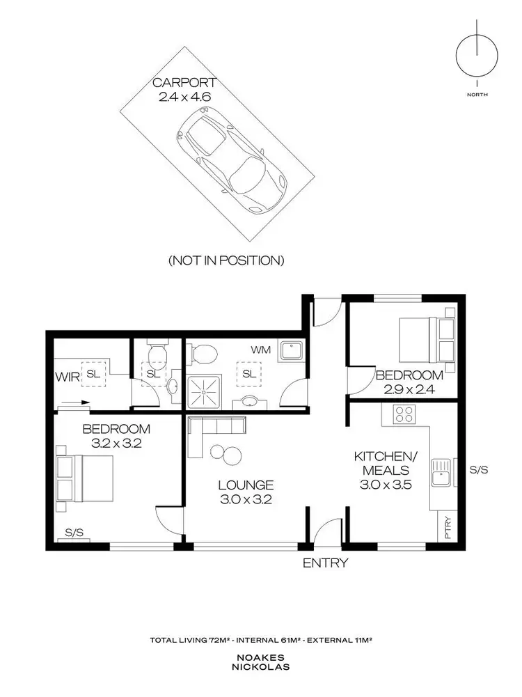 Floorplan of Homely unit listing, 1/351-353 Sir Donald Bradman Drive, Brooklyn Park SA 5032