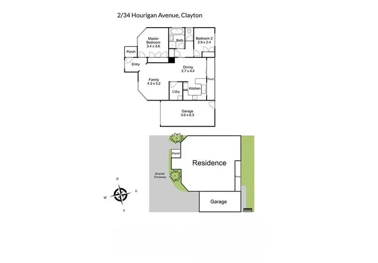 Floorplan of Homely unit listing, 2/34 Hourigan Avenue, Clayton VIC 3168