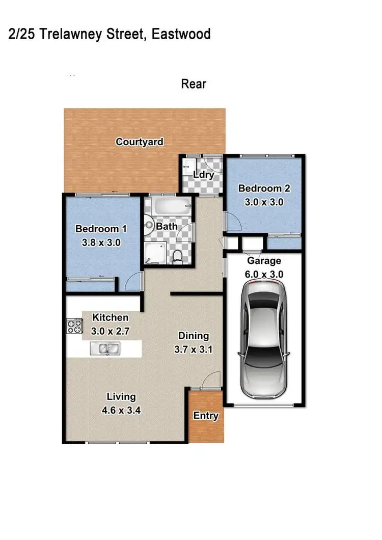 Floorplan of Homely villa listing, 2/25 Trelawney Street, Eastwood NSW 2122
