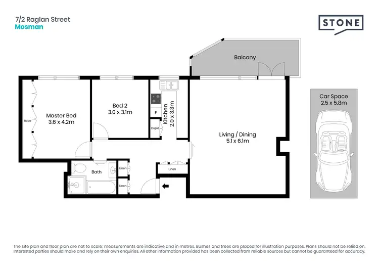 Floorplan of Homely apartment listing, 7/2 Raglan Street, Mosman NSW 2088