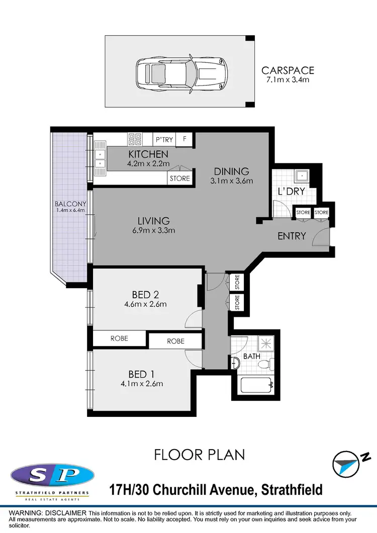 Floorplan of Homely apartment listing, 17H/30-34 Churchill Avenue, Strathfield NSW 2135