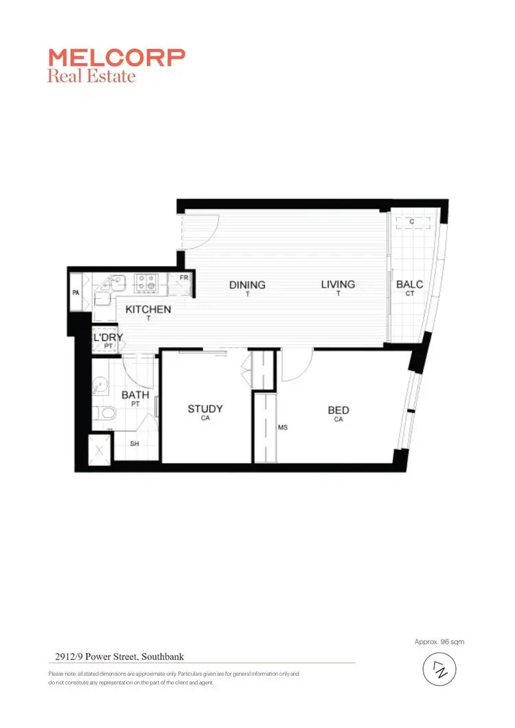Floorplan of Homely apartment listing, 2912/9 Power Street, Southbank VIC 3006