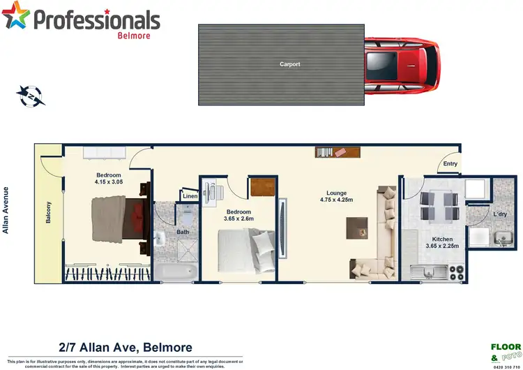 Floorplan of Homely apartment listing, 2/7 Allan Avenue, Belmore NSW 2192