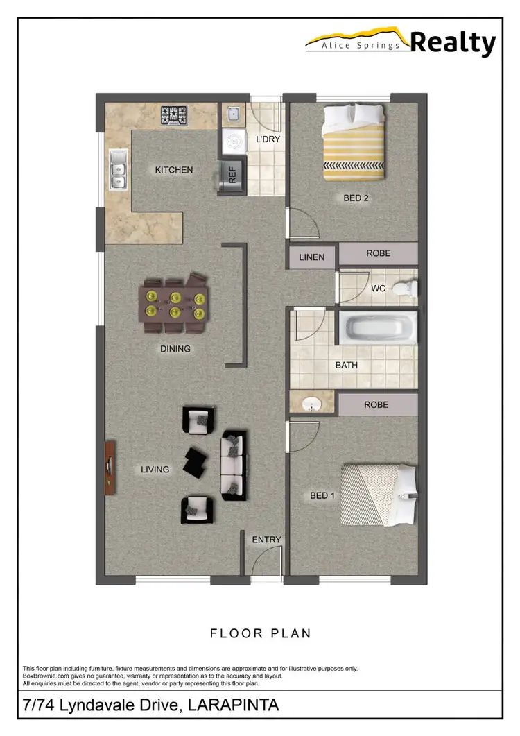 Floorplan of Homely unit listing, 7/74 Lyndavale Drive, Larapinta NT 875