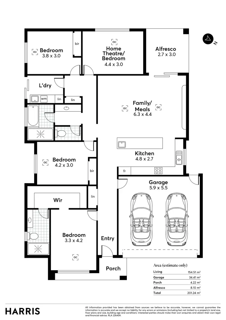 Floorplan of Homely house listing, 1 Oakmont Crescent, Novar Gardens SA 5040
