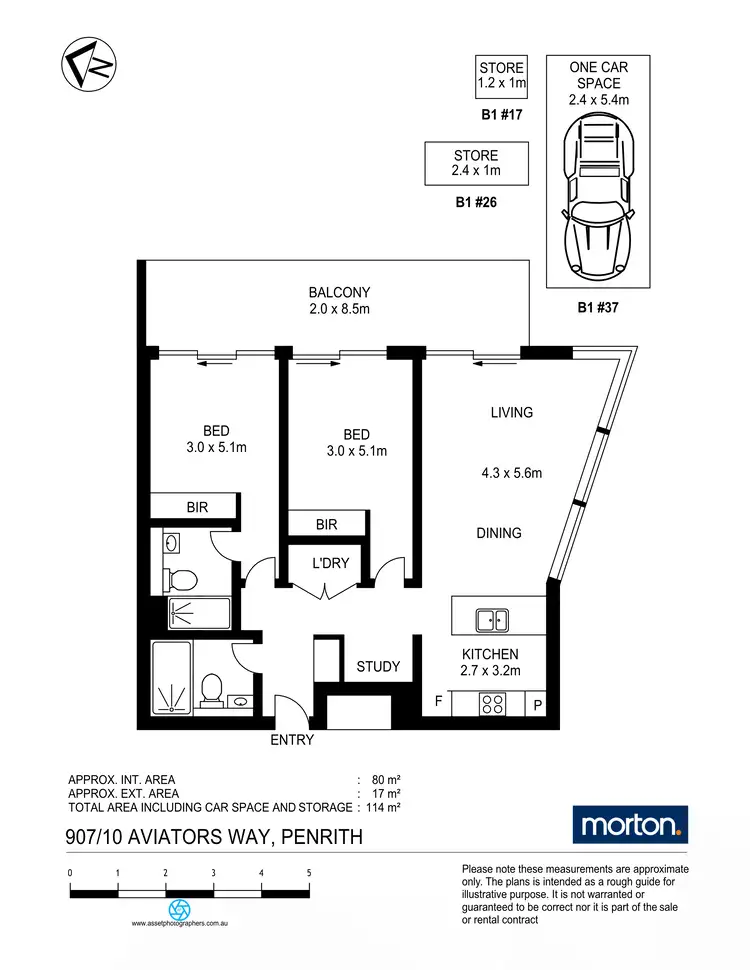 Floorplan of Homely apartment listing, 907/10 Aviators Way, Penrith NSW 2750