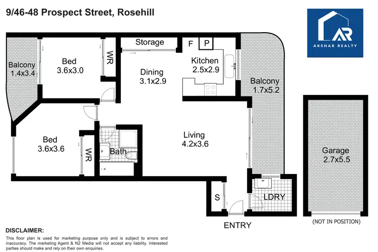 Floorplan of Homely apartment listing, 9/46-48 Prospect Street, Rosehill NSW 2142