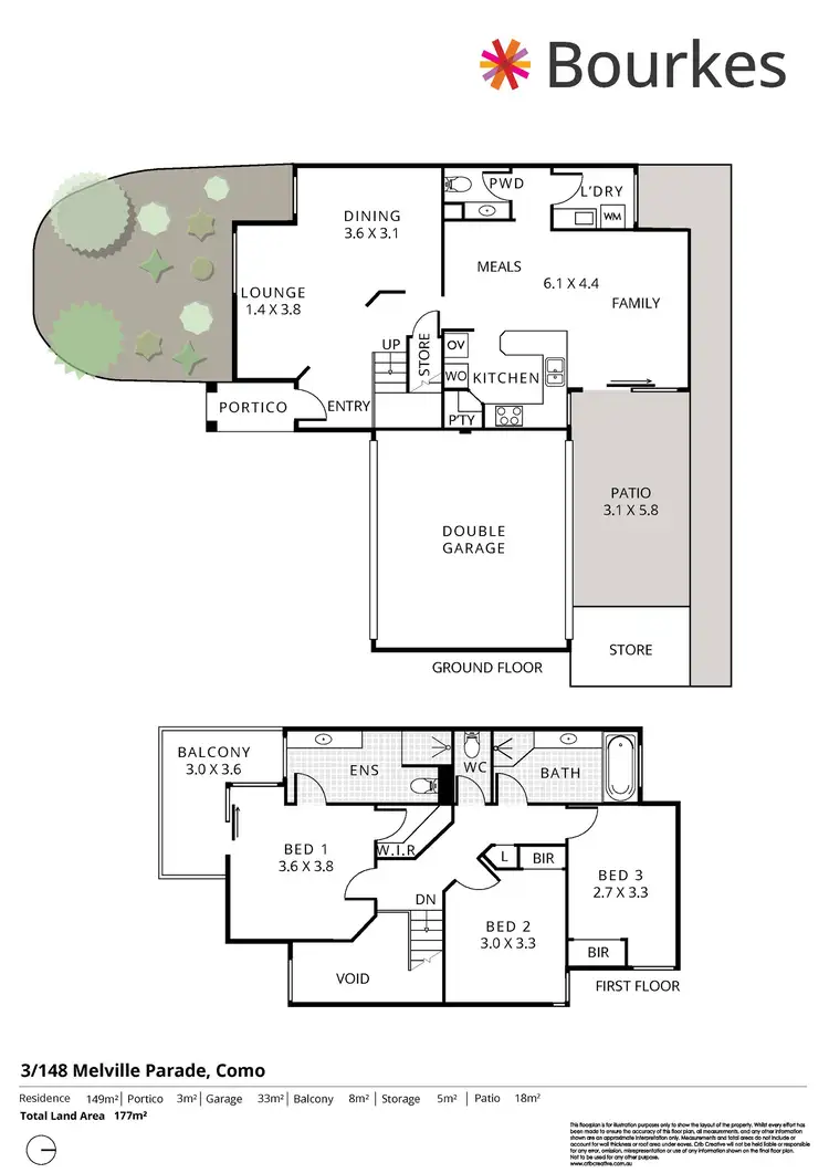 Floorplan of Homely townhouse listing, 3/148 Melville Parade, Como WA 6152