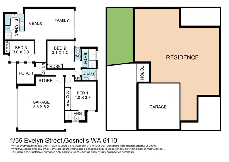 Floorplan of Homely house listing, 1/55 Evelyn Street, Gosnells WA 6110