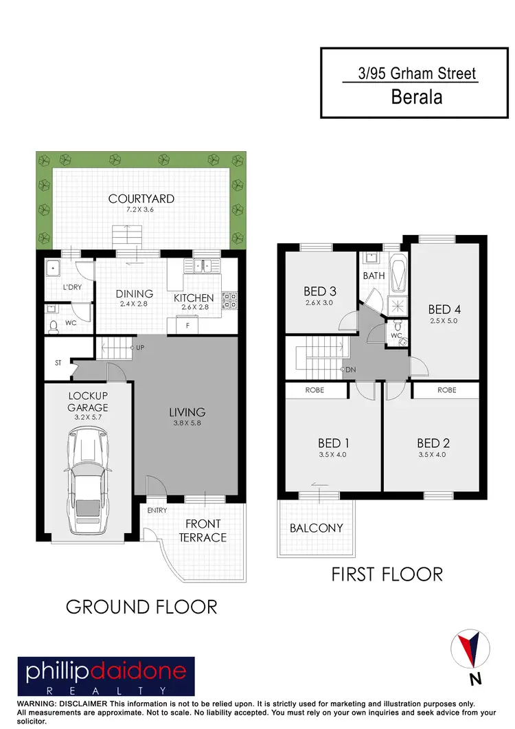 Floorplan of Homely townhouse listing, 3/95 Graham Street, Berala NSW 2141