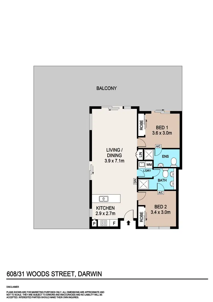 Floorplan of Homely unit listing, 608/31 Woods Street, Darwin City NT 800
