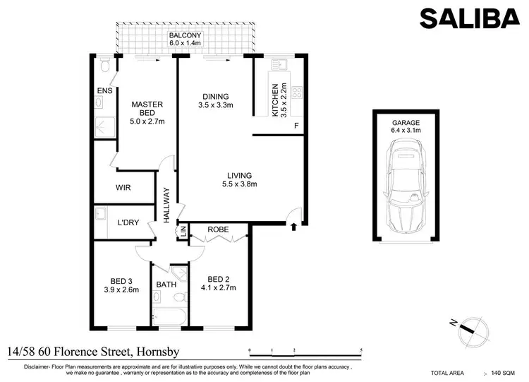 Floorplan of Homely unit listing, 14/58-60 Florence Street, Hornsby NSW 2077