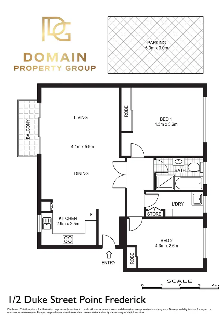 Floorplan of Homely apartment listing, Level 1/1/2 Duke Street, Point Frederick NSW 2250