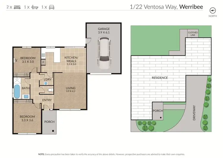Floorplan of Homely unit listing, 1/22 Ventosa Way, Werribee VIC 3030