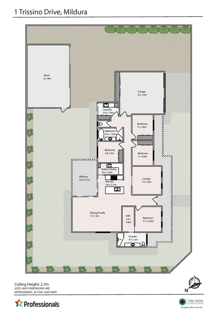 Floorplan of Homely house listing, 1 Trissino Drive, Mildura VIC 3500