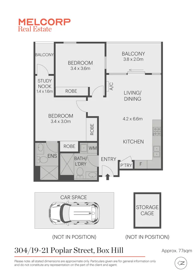 Floorplan of Homely apartment listing, 304/19-21 Poplar Street, Box Hill VIC 3128