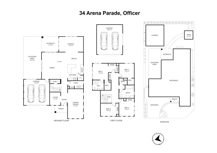 Floorplan of Homely house listing, 34 Arena Parade, Officer VIC 3809