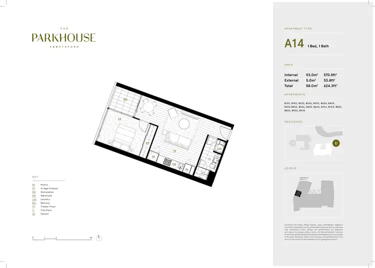 Floorplan of Homely apartment listing, 823/631 Victoria Street, Abbotsford VIC 3067