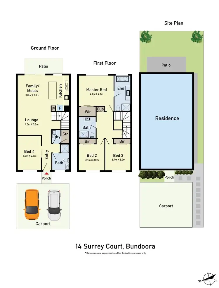 Floorplan of Homely house listing, 14 Surrey Court, Bundoora VIC 3083