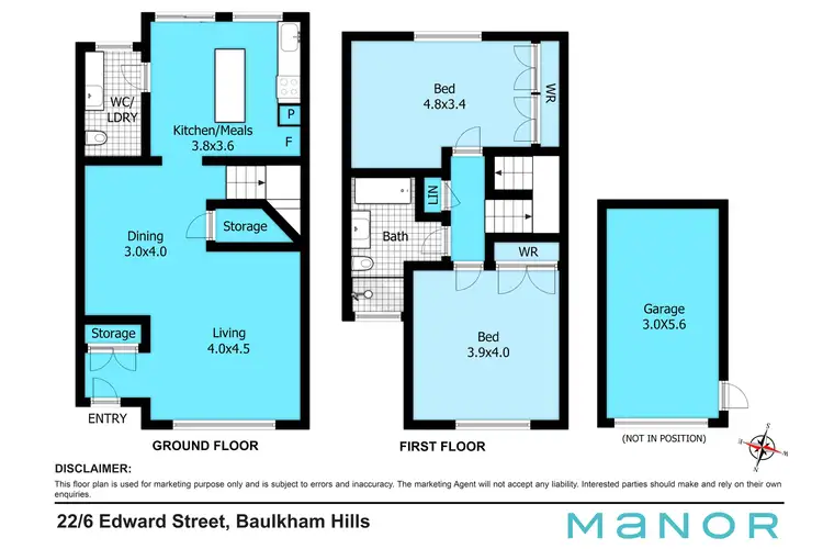 Floorplan of Homely townhouse listing, 22/6 Edward Street, Baulkham Hills NSW 2153