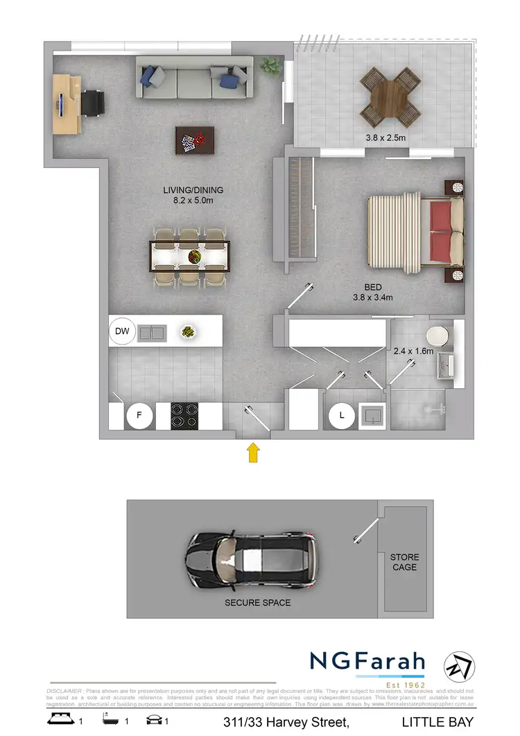 Floorplan of Homely apartment listing, 311/33 Harvey Street, Little Bay NSW 2036