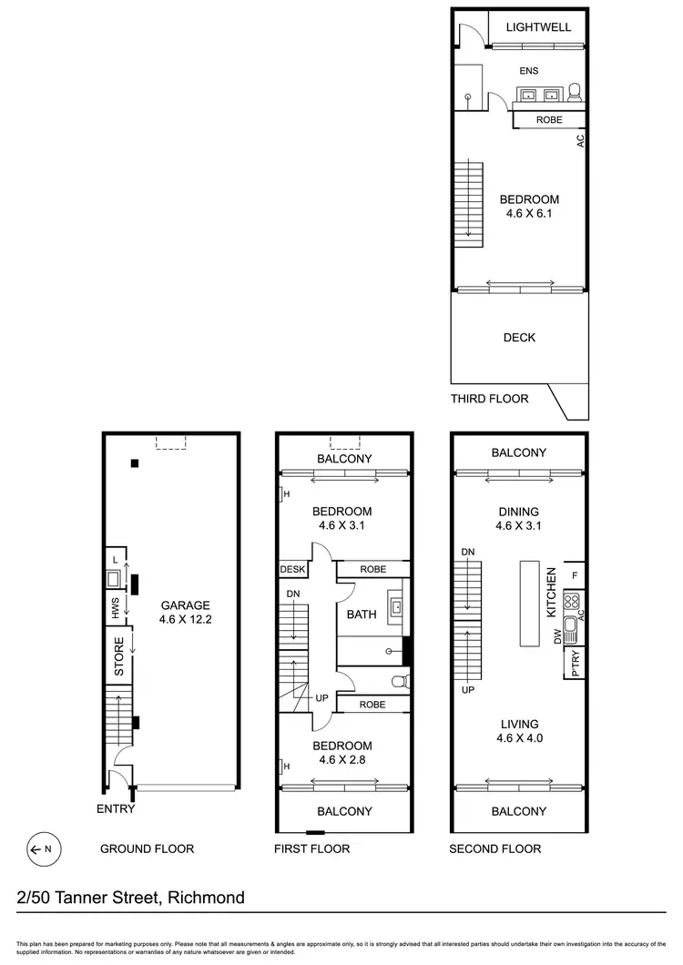 Floorplan of Homely townhouse listing, 2/50 Tanner Street, Richmond VIC 3121