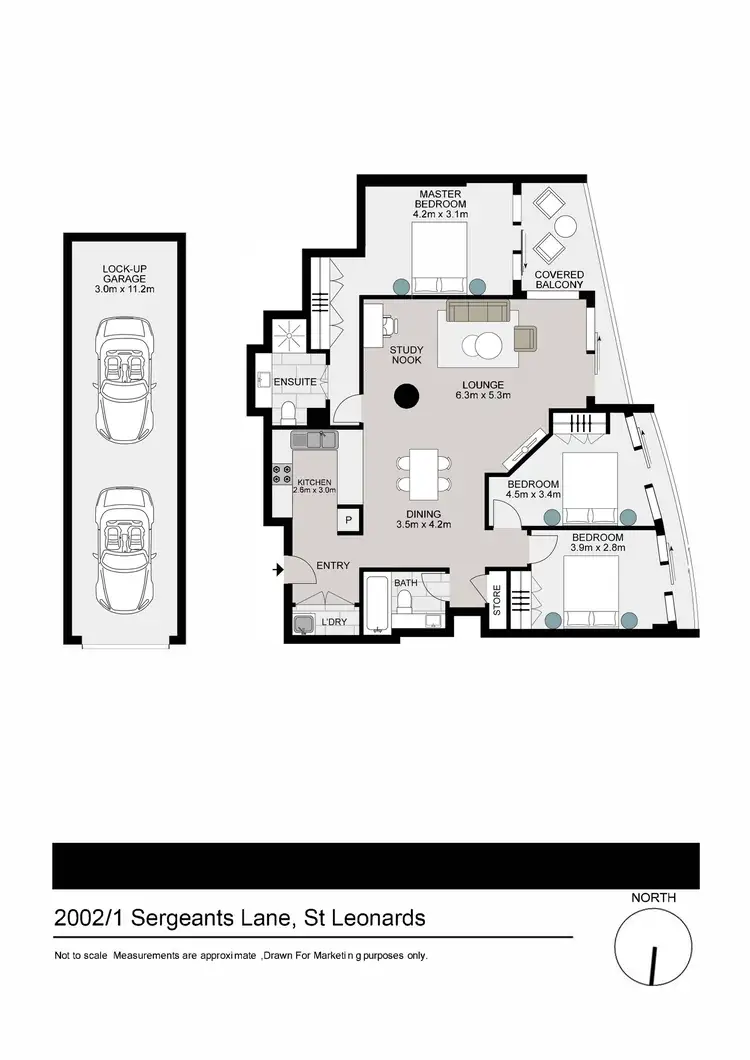 Floorplan of Homely apartment listing, 2002/1 Sergeants Lane, St Leonards NSW 2065