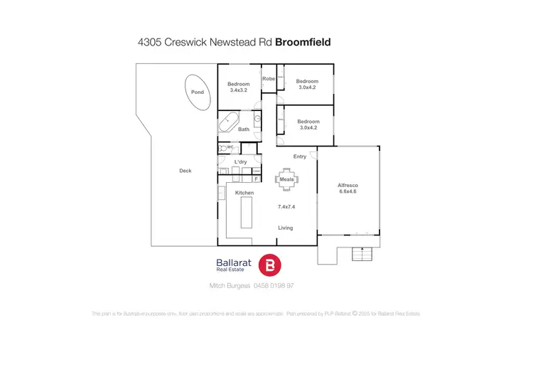 Floorplan of Homely house listing, 4305 Creswick-Newstead Road, Broomfield VIC 3364