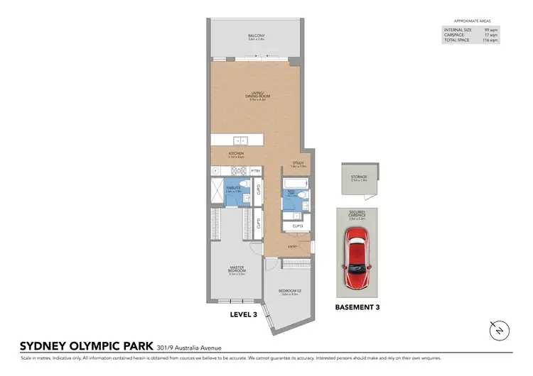 Floorplan of Homely apartment listing, 301/9 Australia Avenue, Sydney Olympic Park NSW 2127
