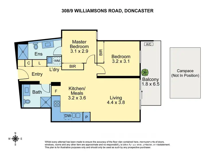 Floorplan of Homely apartment listing, 308/9-11 Williamson Road, Doncaster VIC 3108