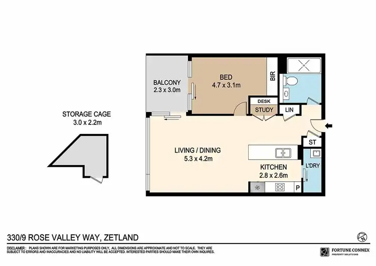 Floorplan of Homely apartment listing, 330/9 Rose Valley Way, Zetland NSW 2017