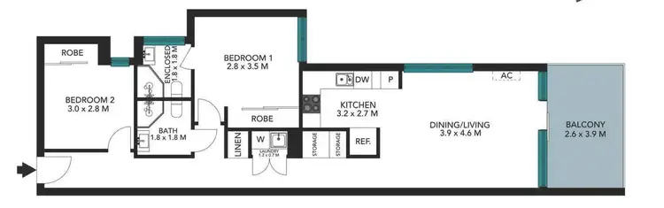 Floorplan of Homely apartment listing, 202/22 Parkes Street, Harris Park NSW 2150