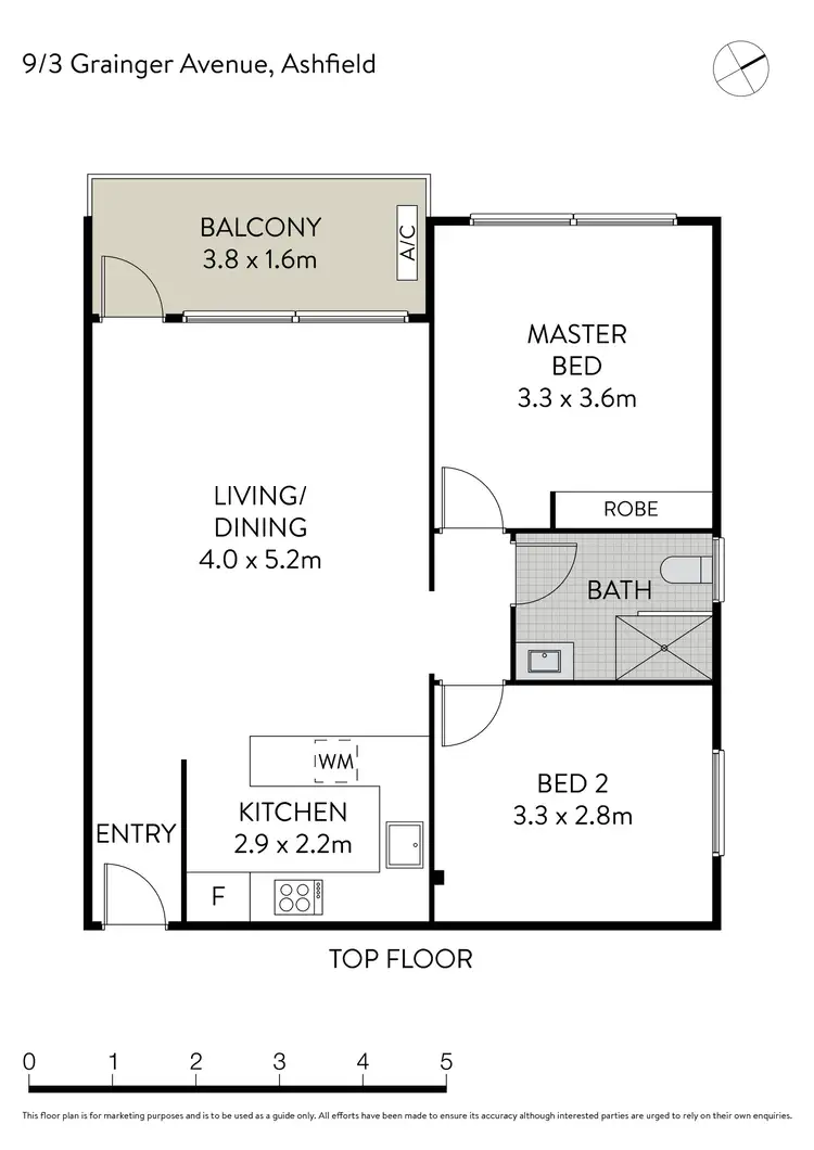 Floorplan of Homely apartment listing, 9/3-3A Grainger Avenue, Ashfield NSW 2131