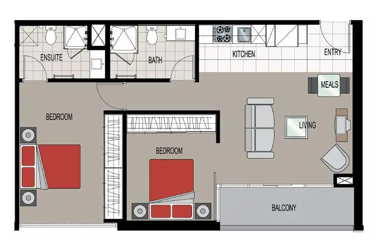 Floorplan of Homely apartment listing, 1907/8 Downie Street, Melbourne VIC 3000