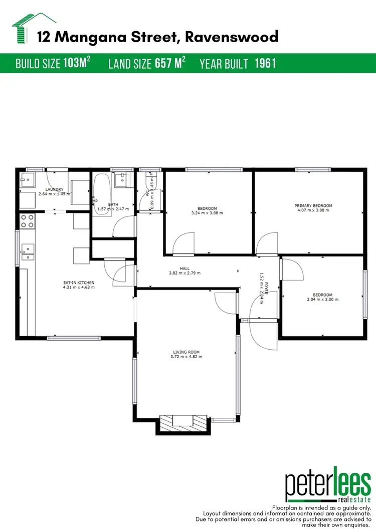 Floorplan of Homely house listing, 12 Mangana Street, Ravenswood TAS 7250