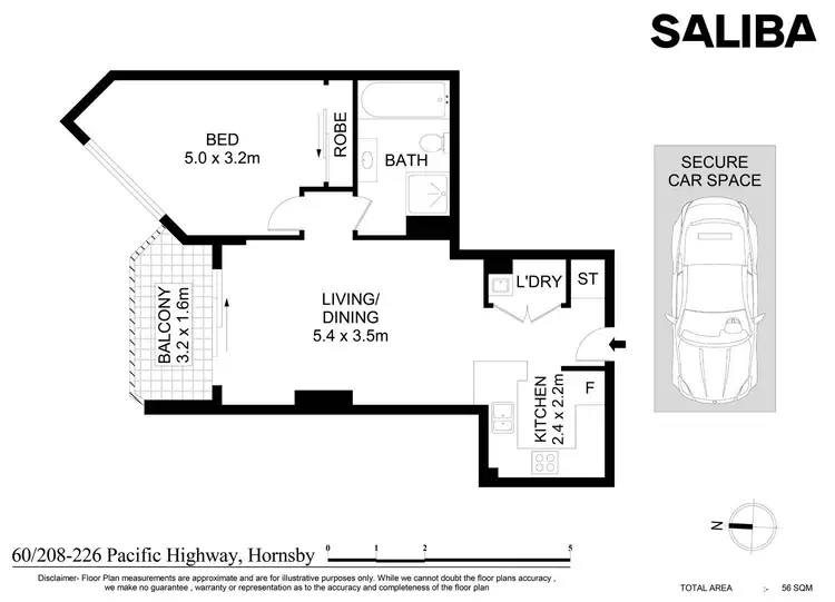 Floorplan of Homely unit listing, 60/208-226 Pacific Highway, Hornsby NSW 2077