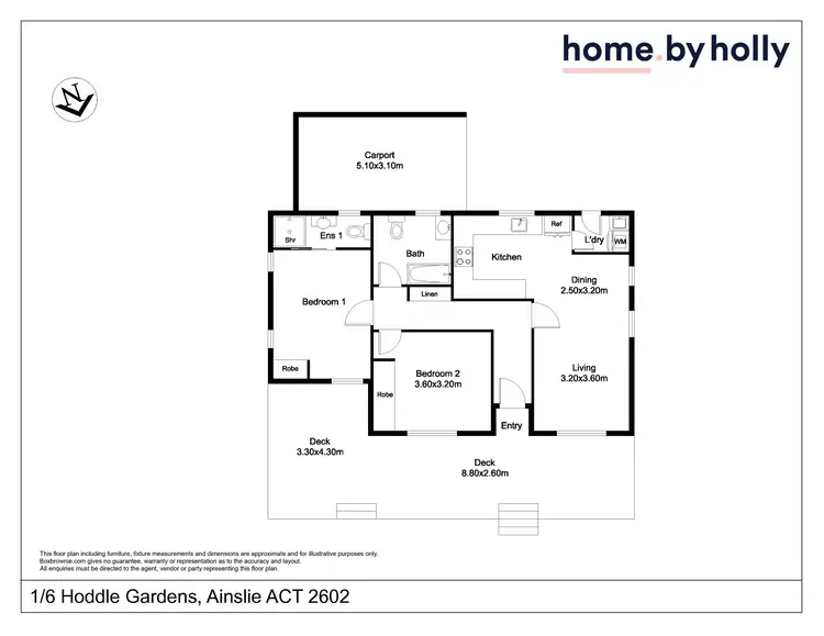 Floorplan of Homely semi-detached listing, 1/6 Hoddle Gardens, Ainslie ACT 2602