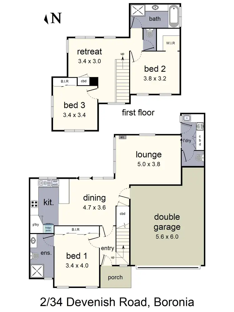 Floorplan of Homely unit listing, 2/34 Devenish Road, Boronia VIC 3155