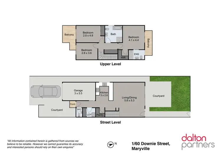 Floorplan of Homely townhouse listing, 1/60 Downie Street, Maryville NSW 2293