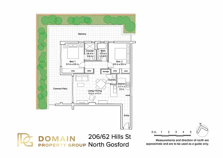 Floorplan of Homely apartment listing, Level 2/206/62 Hills Street, North Gosford NSW 2250