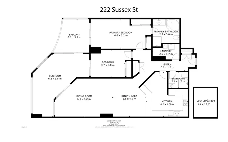 Floorplan of Homely apartment listing, Level 13/44/222 Sussex Street, Sydney NSW 2000