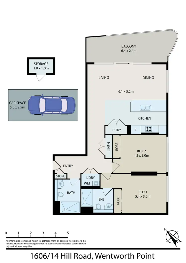 Floorplan of Homely apartment listing, 1606/14 Hill Road, Wentworth Point NSW 2127