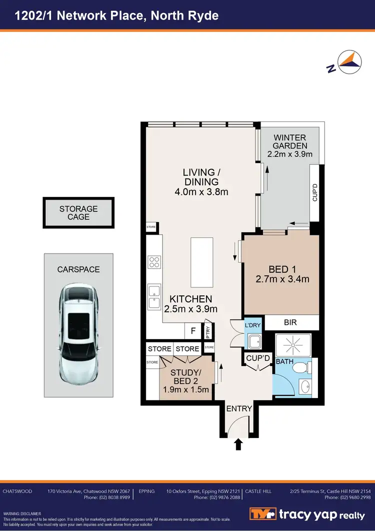 Floorplan of Homely apartment listing, 1202/1 Network Place, North Ryde NSW 2113