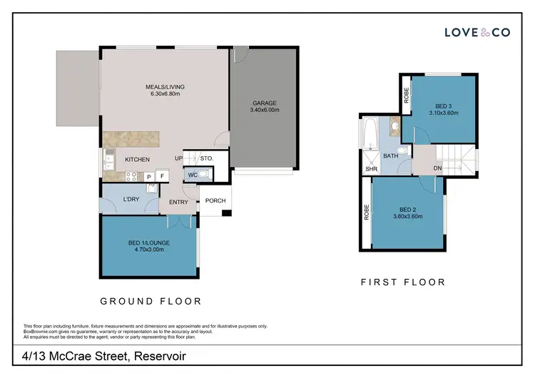 Floorplan of Homely townhouse listing, 4/13 McCrae Street, Reservoir VIC 3073