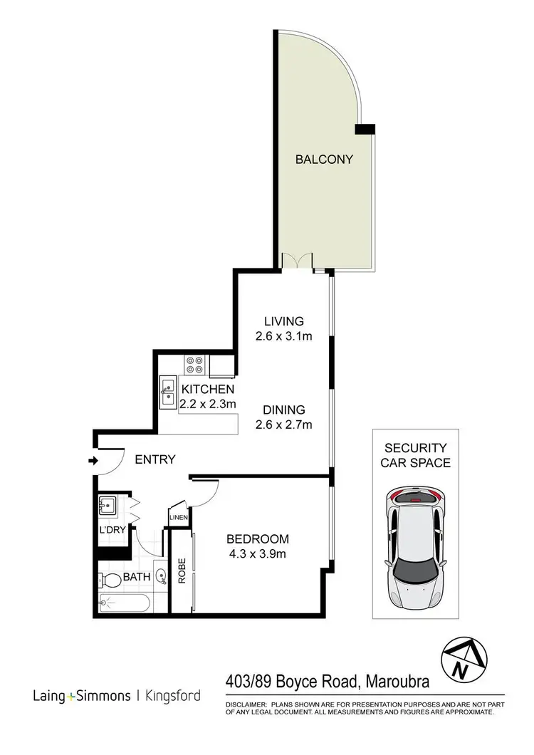 Floorplan of Homely apartment listing, 403/89-91 Boyce Road, Maroubra NSW 2035