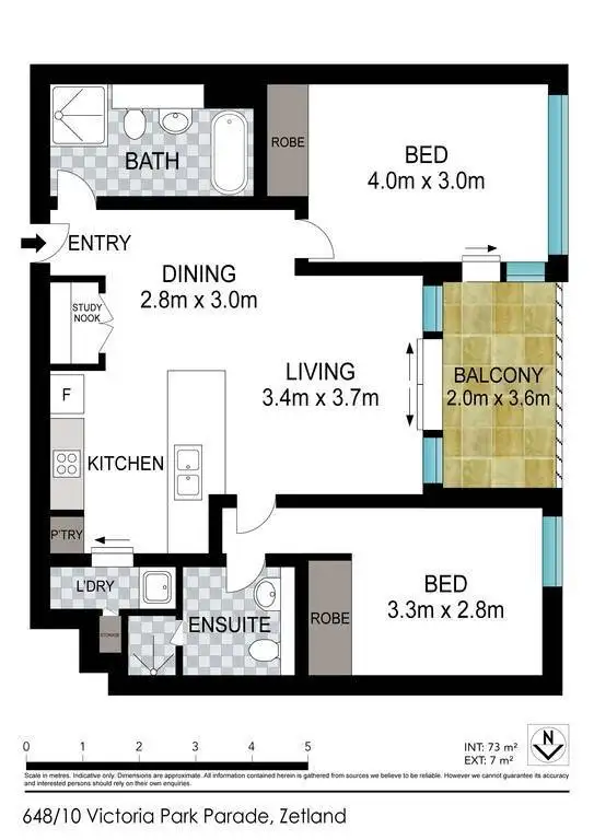 Floorplan of Homely apartment listing, 648/10 Victoria Park Parade, Zetland NSW 2017