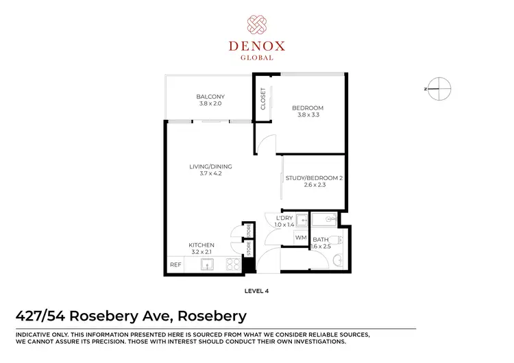 Floorplan of Homely apartment listing, 427/54 Rosebery Avenue, Rosebery NSW 2018
